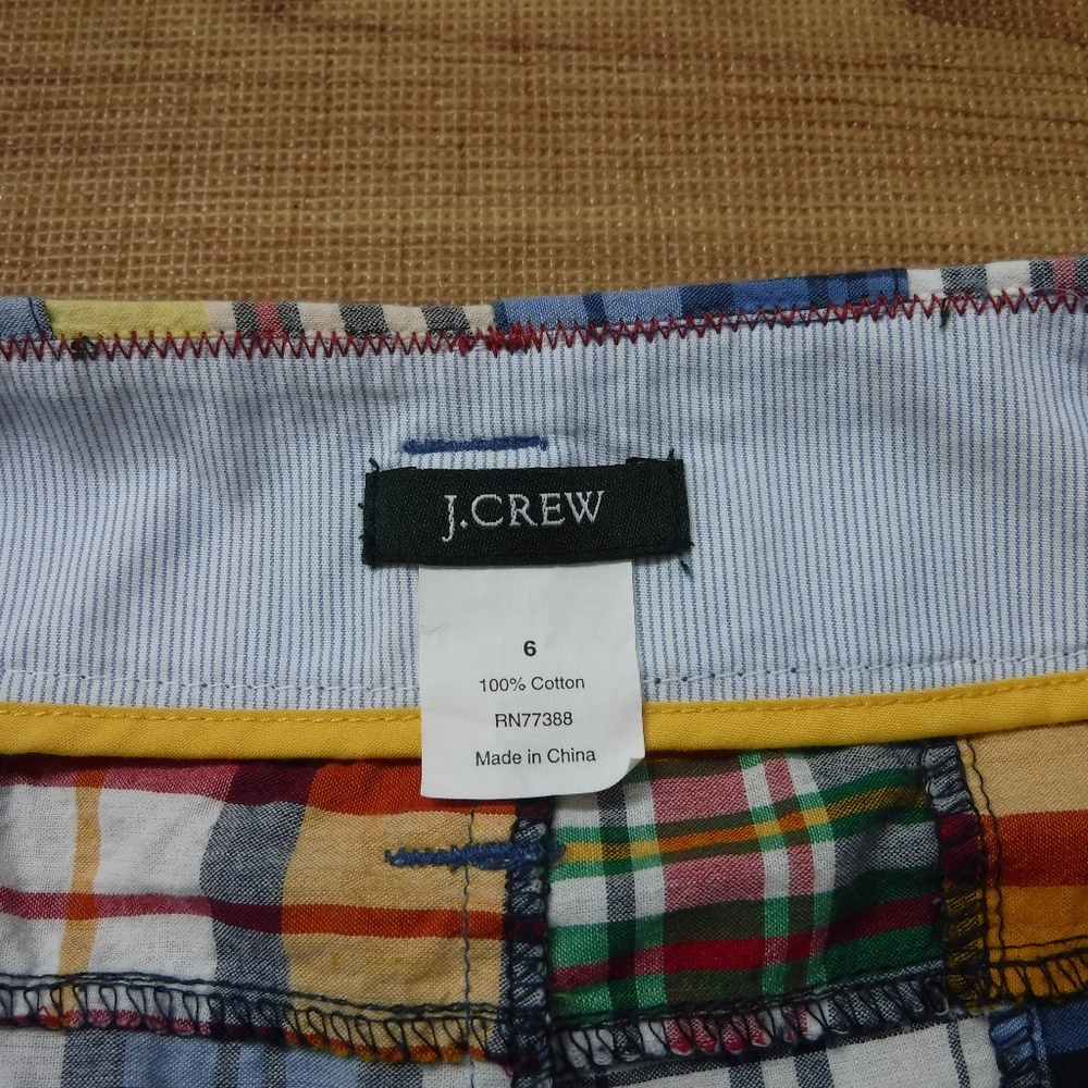 J. Crew Multi-Color Checks Button Up Mini Skirt - image 5